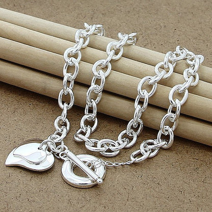 Silver-plated Blister Doppelherz Necklace